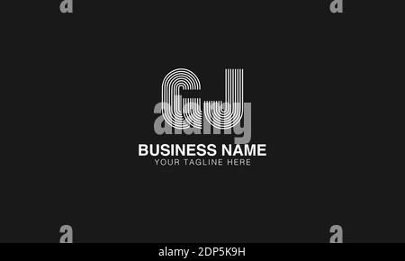 GJ G J initial based modern minimal creative logo vector template image. Line art finger print logo Stock Vector