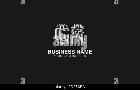 GR G R initial based modern minimal creative logo vector template image. Line art finger print logo Stock Vector