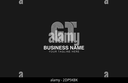 GT G T initial based modern minimal creative logo vector template image. Line art finger print logo Stock Vector