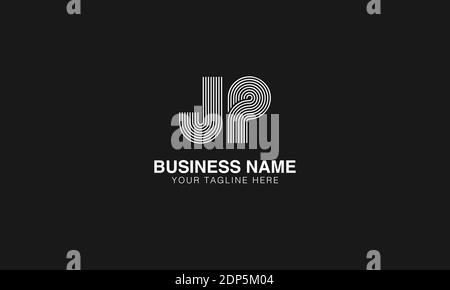 JP J P initial based modern minimal creative logo vector template image. Line art finger print logo Stock Vector