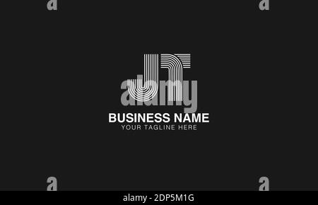 JT J T initial based modern minimal creative logo vector template image. Line art finger print logo Stock Vector