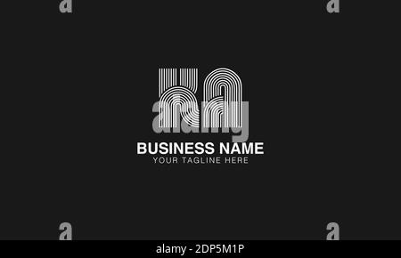 KA K A initial based modern minimal creative logo vector template image. Line art finger print logo Stock Vector