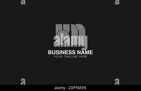 KN K N initial based modern minimal creative logo vector template image. Line art finger print logo Stock Vector