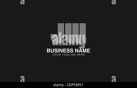 JW J W initial based modern minimal creative logo vector template image. Line art finger print logo Stock Vector