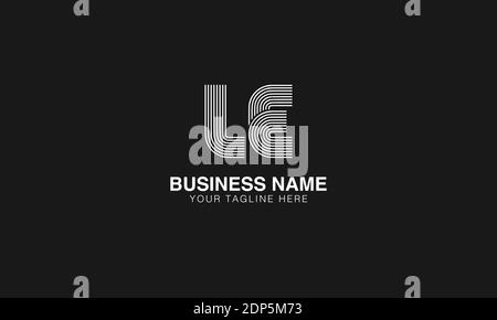 le l e initial based modern minimal creative logo vector template image. Line art finger print logo Stock Vector