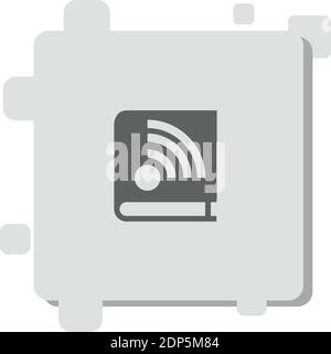e book with rss sign vector icon modern simple vector illustration Stock Vector