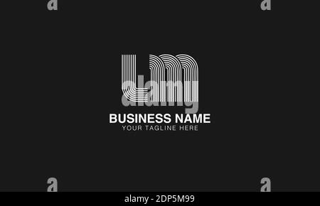 LM L M initial based modern minimal creative logo vector template image. Line art finger print logo Stock Vector