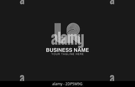 LR L R initial based modern minimal creative logo vector template image. Line art finger print logo Stock Vector