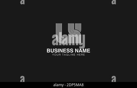 LX L X initial based modern minimal creative logo vector template image. Line art finger print logo Stock Vector