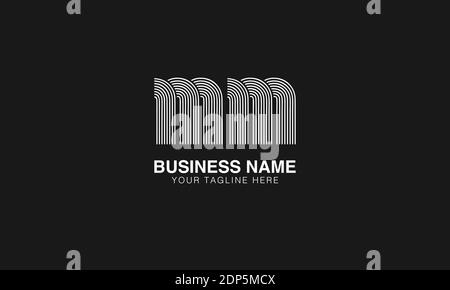 MM M initial based modern minimal creative logo vector template image. Line art finger print logo Stock Vector