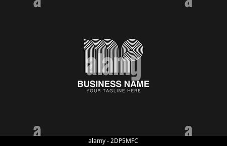 MP M P initial based modern minimal creative logo vector template image. Line art finger print logo Stock Vector