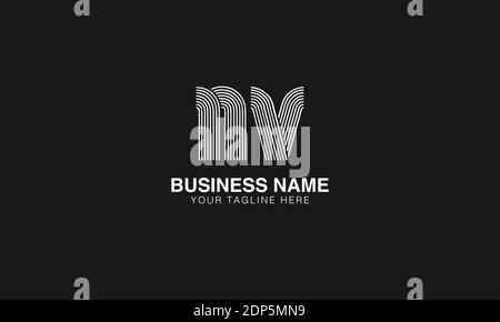 NV N V initial based modern minimal creative logo vector template image. Line art finger print logo Stock Vector