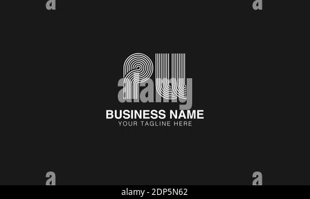 PU P U initial based modern minimal creative logo vector template image. Line art finger print logo Stock Vector