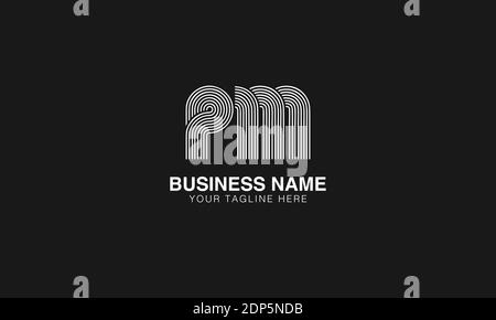 PM P M initial based modern minimal creative logo vector template image. Line art finger print logo Stock Vector