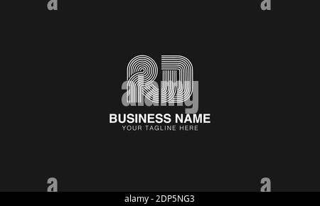 RD R D initial based modern minimal creative logo vector template image. Line art finger print logo Stock Vector