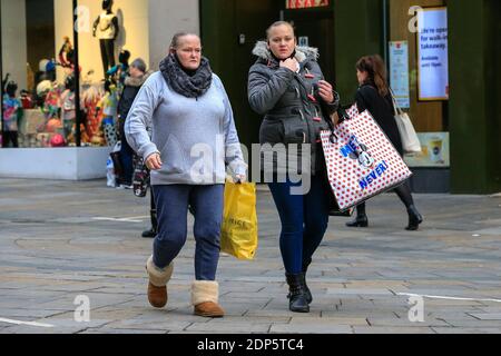 Christmas shoppers on Northumberland Street,Newcastle upon Tyne after the end of the country's second national lockdown Stock Photo