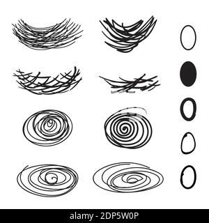 Vector of bird's nest and eggs on white background. Stock Vector