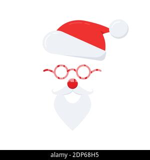 Christmas santa clause photo props booth isolated on white background. Stock Vector