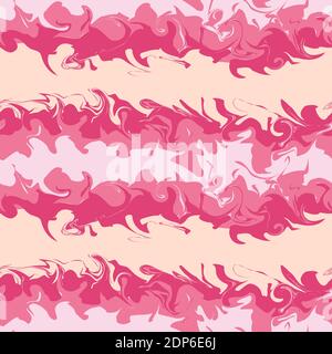 Seamless pattern in liquid candies forms. There are pastel red and pink colors. Stock Vector