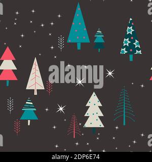 Nice winter night seamless pattern. It's good for background, wrapping paper and textile Stock Vector