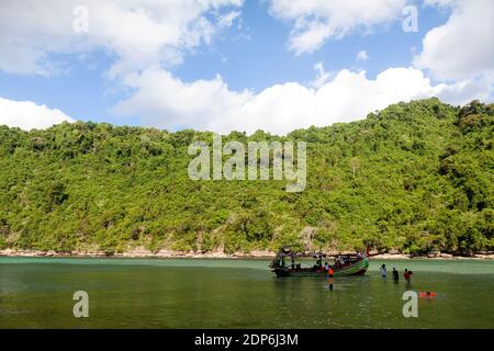 Nusa Barong is a nature reserve in Jember district, one of the destination areas for fishing Stock Photo