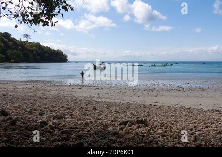 Nusa Barong is a nature reserve in Jember district, one of the destination areas for fishing Stock Photo