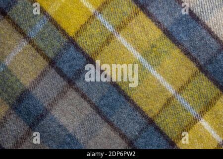 Background Texture Of A Woollen Tartan Plaid Blanket Or Shawl Stock Photo