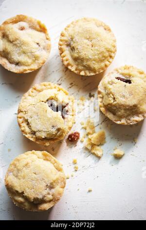 Easy mincemeat buttery pastry pies Stock Photo