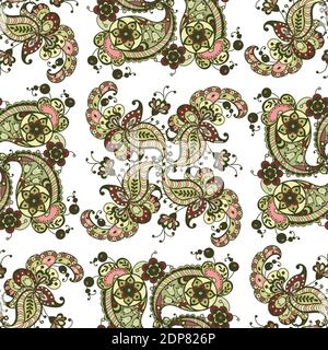Seamless pattern made from square ornament elements made in orient style  in vector graphic Stock Vector