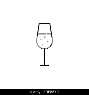 champagne icon element of bar icon for mobile concept and web apps. Thin line champagne icon can be used for web and mobile. Premium icon on white bac Stock Vector