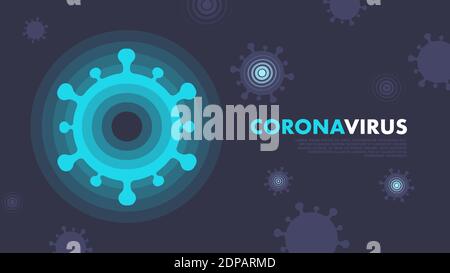 COVID-19 pandemic abstract background Illustration. Coronavirus logo, symbol. Flat vector illustration. Eps 10 Stock Vector