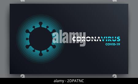 COVID-19 pandemic abstract background Illustration. Coronavirus logo, symbol. Flat vector illustration. Eps 10 Stock Vector