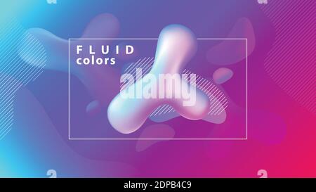 Creative fluid shapes composition wallpaper. Trendy violet gradient background. Vector EPS 10 Stock Vector