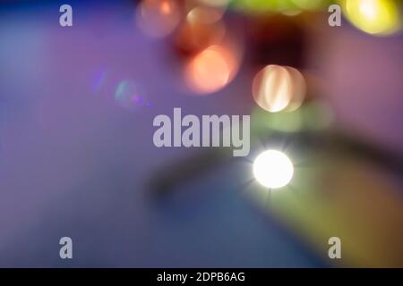 blurred christmas tree and christmas lights background, xmas background concept Stock Photo