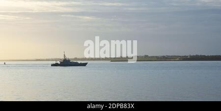 UK Border Force Patrol Boat in the estuary of the river Orwell at Felixstowe  Suffolk. Stock Photo