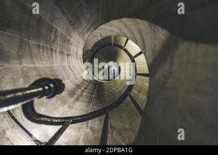 A spiral staircase from below Stock Photo