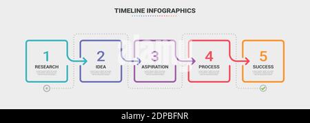Thin line infographic template with 5 steps. Modern business concept infographics with options for brochure, diagram, workflow, timeline. Vector EPS 1 Stock Vector