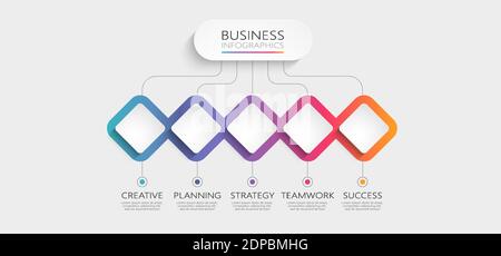 Vector infographic flat template. Rhombus with label for two diagrams ...