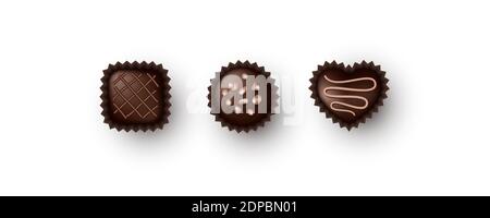 Set of chocolate candies. Stock Vector