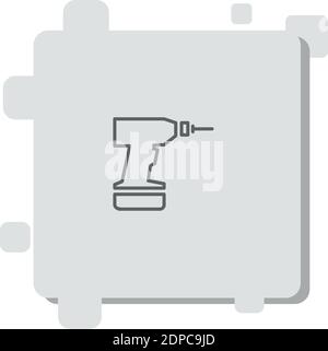 drill outline vector icon modern simple vector illustration Stock Vector