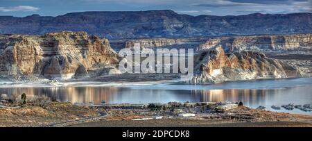 An 8 mile hike in and out to the Wahweap Wonderland of hoodoos. Stock Photo