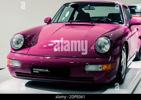 STUTTGART, Germany 6 March 2020: The Porsche 911 964 Carrera RS 1992 Coupe in Porsche Museum. Stock Photo