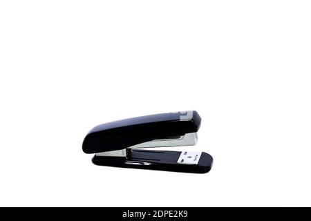 Black wire stapler on white background Stock Photo