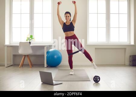 Active healthy lifestyle, training at home concept Stock Photo
