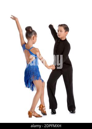 Cha Cha Cha, Rumba, Tango. Two Kids, School Age Girl and Boy in Black Stage  Costumes Dancing Ballroom Dance Isolated on Stock Photo - Image of tango,  cute: 259280954