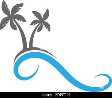 Palm tree summer logo template vector illustration Stock Vector