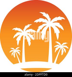Palm tree summer logo template vector illustration Stock Vector