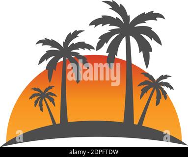 Palm tree summer logo template vector illustration Stock Vector