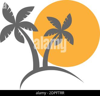 Palm tree summer logo template vector illustration Stock Vector