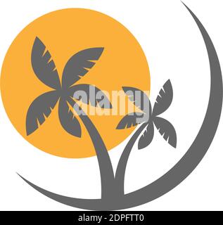 Palm tree summer logo template vector illustration Stock Vector